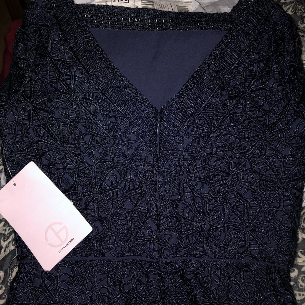 JS Collections Sequin Embellished Crochet Column Gown NWT - Picture 7 of 16